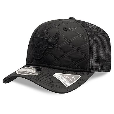 Men's New Era Black Chicago Bulls Quilted 9SEVENTY Trucker Adjustable Hat
