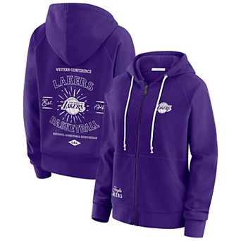 Women's WEAR by Erin Andrews Purple Los Angeles Lakers Vintage Full-Zip Raglan Hoodie