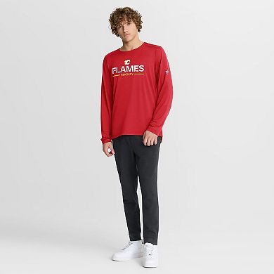 Men's Fanatics Red Calgary Flames Authentic Pro Rink Tech Long Sleeve T-Shirt