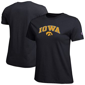 Women's Champion Black Iowa Hawkeyes Arched Over Logo T-Shirt