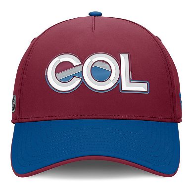Men's Fanatics Burgundy/Blue Colorado Avalanche Authentic Pro Rink Team Code Flex Hat