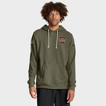 Men's Nike Olive Cincinnati Bengals 2025 Salute to Service Sideline Standard Issue Dri-FIT Hoodie