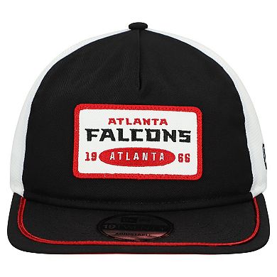 Men's New Era Black/White Atlanta Falcons Patch 19TWENTY Adjustable Hat