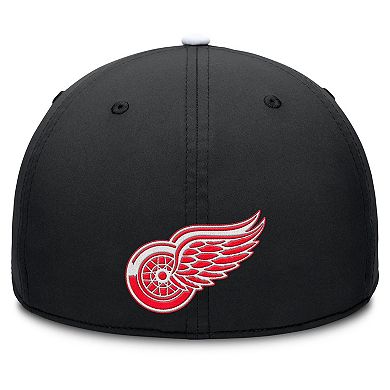 Men's Fanatics Black/White Detroit Red Wings Authentic Pro Rink Team Code Flex Hat