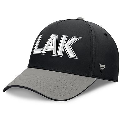 Men's Fanatics Black/Gray Los Angeles Kings Authentic Pro Rink Team Code Flex Hat