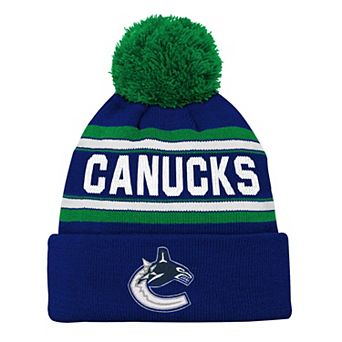 Youth Outerstuff Blue Vancouver Canucks Jacquard Cuffed Knit Hat with Pom