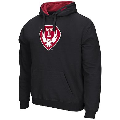Men's Colosseum Black Temple Owls Arch & Logo 3.0 Hoodie