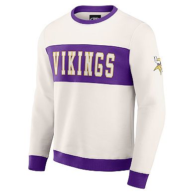 Men's Darius Rucker Collection by Fanatics Cream Minnesota Vikings Colorblock Pullover Sweatshirt