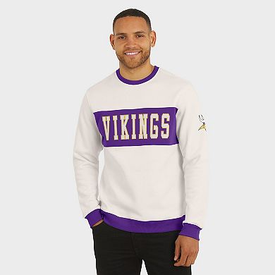 Men's Darius Rucker Collection by Fanatics Cream Minnesota Vikings Colorblock Pullover Sweatshirt
