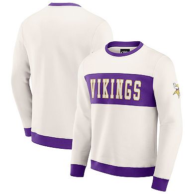 Men's Darius Rucker Collection by Fanatics Cream Minnesota Vikings Colorblock Pullover Sweatshirt