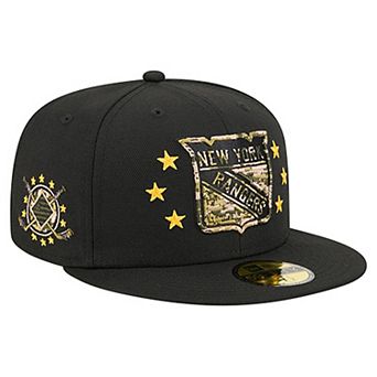 Men's New Era Black New York Rangers Military Appreciation Digital Camo Stars 59FIFTY Fitted Hat