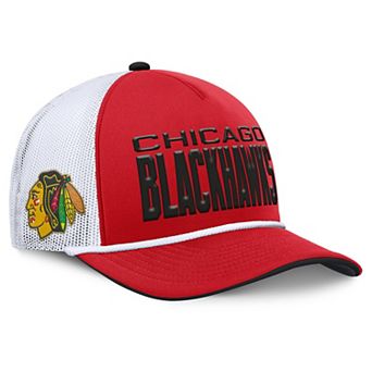 Men's Fanatics Red/White Chicago Blackhawks Centennial Foam Front Adjustable Trucker Hat