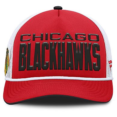 Men's Fanatics Red/White Chicago Blackhawks Centennial Foam Front Adjustable Trucker Hat