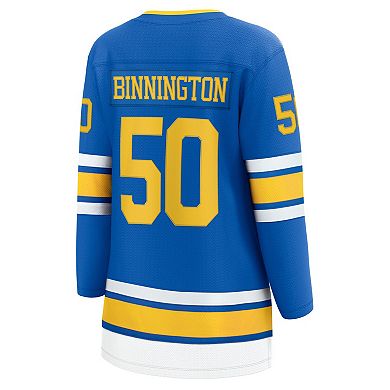 Women's Fanatics Jordan Binnington Blue St. Louis Blues Home Breakaway Player Jersey