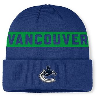 Men's Fanatics Blue Vancouver Canucks Authentic Pro Rink Cuffed Knit Hat