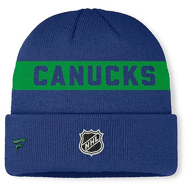Men's Fanatics Blue Vancouver Canucks Authentic Pro Rink Cuffed Knit Hat