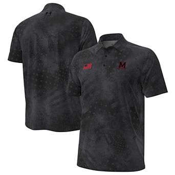 Men's Under Armour Black Maryland Terrapins Freedom Collection ArmourFuse Polo