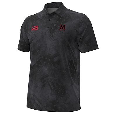 Men's Under Armour Black Maryland Terrapins Freedom Collection ArmourFuse Polo