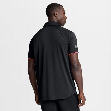 Men's Fanatics Black New Jersey Devils Authentic Pro Rink Raglan Polo