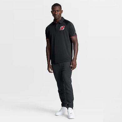 Men's Fanatics Black New Jersey Devils Authentic Pro Rink Raglan Polo