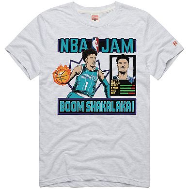 Unisex Homage LaMelo Ball White Charlotte Hornets NBA Jam Tri-Blend T-Shirt