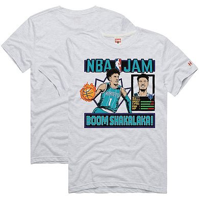 Unisex Homage LaMelo Ball White Charlotte Hornets NBA Jam Tri-Blend T-Shirt