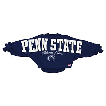 Women's Pressbox Navy Penn State Nittany Lions Flannigan Oversized Dolman Pullover Sweatshirt
