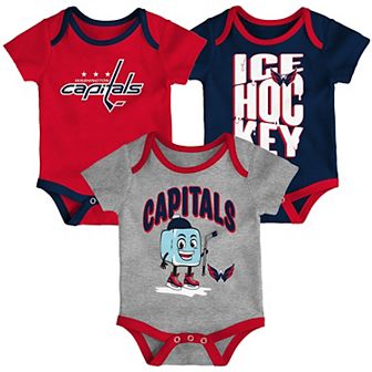 Infant & Newborn Outerstuff Washington Capitals Triple Header Three-Piece Bodysuit Set