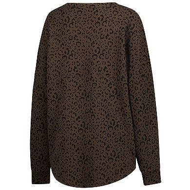 Women's Gameday Couture Brown Michigan Wolverines Leopard Oversized Sweatshirt