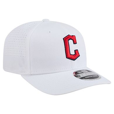 Men's New Era White Cleveland Guardians COOLERA 9SEVENTY Adjustable Hat