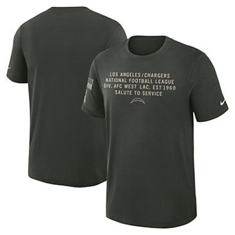 Men's Nike Dark Green Los Angeles Chargers 2025 Salute to Service Sideline Slub Dri-FIT T-Shirt