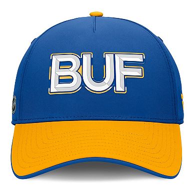 Men's Fanatics Royal/Gold Buffalo Sabres Authentic Pro Rink Team Code Flex Hat