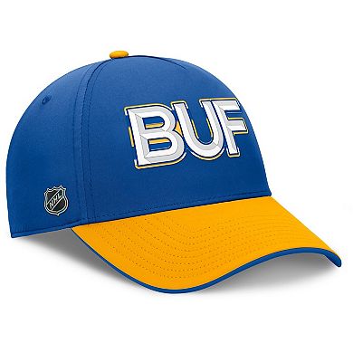 Men's Fanatics Royal/Gold Buffalo Sabres Authentic Pro Rink Team Code Flex Hat