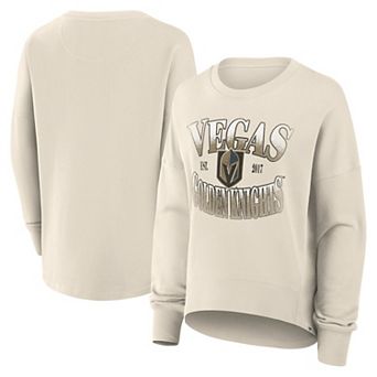 Women's Fanatics Cream Vegas Golden Knights Oversized Slice Pullover Sweatshirt