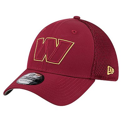 Men's New Era Burgundy Washington Commanders Outline 39THIRTY Flex Hat