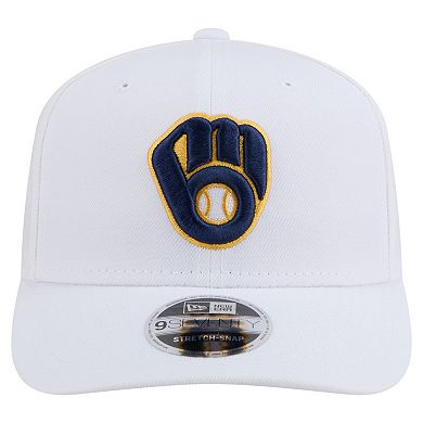 Men's New Era White Milwaukee Brewers COOLERA 9SEVENTY Adjustable Hat
