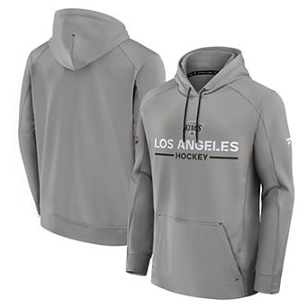 Men's Fanatics Silver Los Angeles Kings Authentic Pro Rink Hoodie