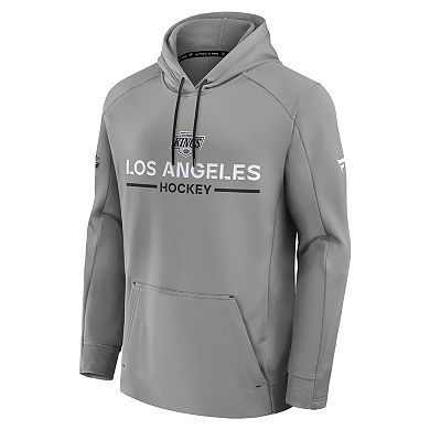 Men's Fanatics Silver Los Angeles Kings Authentic Pro Rink Hoodie