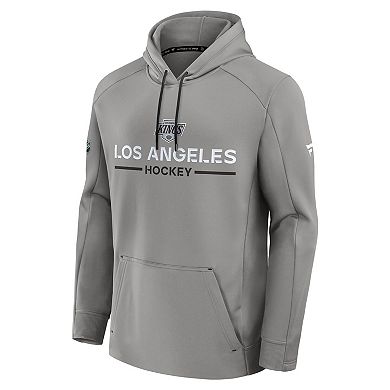 Men's Fanatics Silver Los Angeles Kings Authentic Pro Rink Hoodie