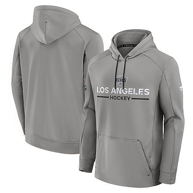 Men's Fanatics Silver Los Angeles Kings Authentic Pro Rink Hoodie