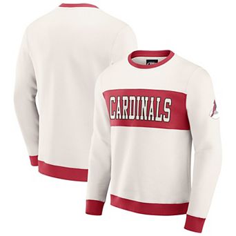 Men's Darius Rucker Collection by Fanatics Cream Arizona Cardinals Colorblock Pullover Sweatshirt