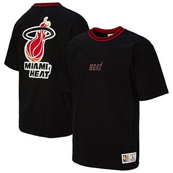Unisex Mitchell & Ness Black Miami Heat Playmaker Vintage Logo T-Shirt