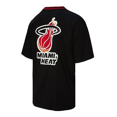 Unisex Mitchell & Ness Black Miami Heat Playmaker Vintage Logo T-Shirt