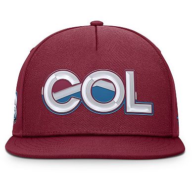 Men's Fanatics Burgundy Colorado Avalanche Authentic Pro Rink Team Code Snapback Hat