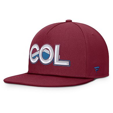 Men's Fanatics Burgundy Colorado Avalanche Authentic Pro Rink Team Code Snapback Hat