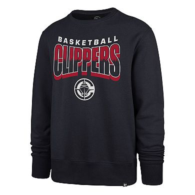 Unisex '47 Navy LA Clippers Brush By Headline Crewneck Sweatshirt