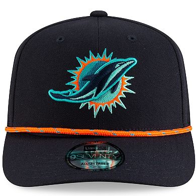 Men's New Era Pitch Blue Miami Dolphins 2025 Rivalries Collection Sideline 9SEVENTY Adjustable Hat