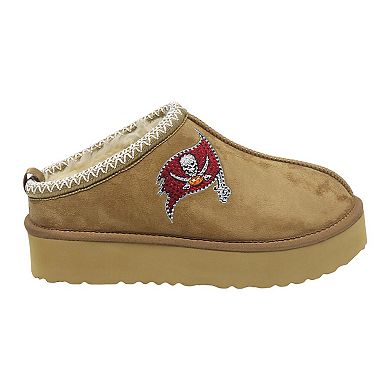 Women's Cuce Tan Tampa Bay Buccaneers Chestnut Slip On Boots with Crystal Logo