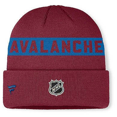 Men's Fanatics Burgundy Colorado Avalanche Authentic Pro Rink Cuffed Knit Hat