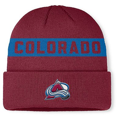 Men's Fanatics Burgundy Colorado Avalanche Authentic Pro Rink Cuffed Knit Hat